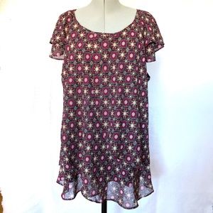 Plus size lightweight draped blouse